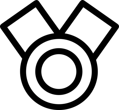 Kazanan Siyah ve Beyaz Logo Simgesi Markalaşma ve Tasarım için PNG Biçiminde