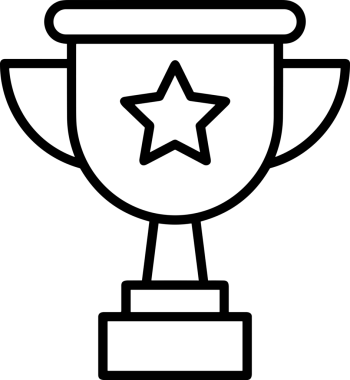 Kazanan Siyah ve Beyaz Logo Simgesi Markalaşma ve Tasarım için PNG Biçiminde