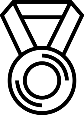 Kazanan Siyah ve Beyaz Logo Simgesi Markalaşma ve Tasarım için PNG Biçiminde