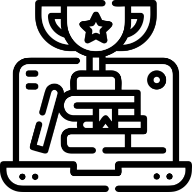 Kazanan Siyah ve Beyaz Logo Simgesi Markalaşma ve Tasarım için PNG Biçiminde