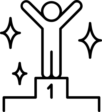 Kazanan Siyah ve Beyaz Logo Simgesi Markalaşma ve Tasarım için PNG Biçiminde
