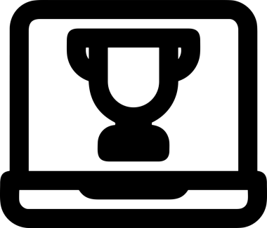 Kazanan Siyah ve Beyaz Logo Simgesi Markalaşma ve Tasarım için PNG Biçiminde