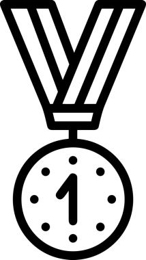 Kazanan Siyah ve Beyaz Logo Simgesi Markalaşma ve Tasarım için PNG Biçiminde