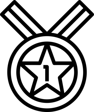 Kazanan Siyah ve Beyaz Logo Simgesi Markalaşma ve Tasarım için PNG Biçiminde