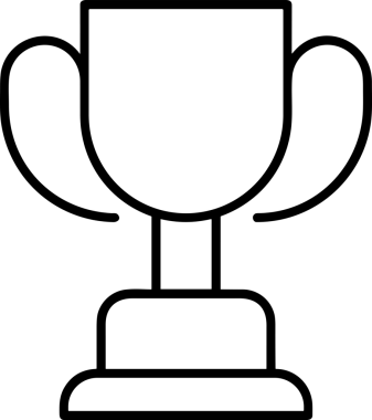 Kazanan Siyah ve Beyaz Logo Simgesi Markalaşma ve Tasarım için PNG Biçiminde