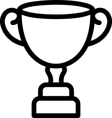Kazanan Siyah ve Beyaz Logo Simgesi Markalaşma ve Tasarım için PNG Biçiminde