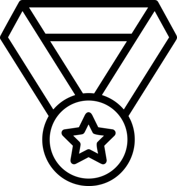 Kazanan Siyah ve Beyaz Logo Simgesi Markalaşma ve Tasarım için PNG Biçiminde