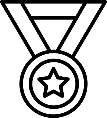 Kazanan Siyah ve Beyaz Logo Simgesi Markalaşma ve Tasarım için PNG Biçiminde