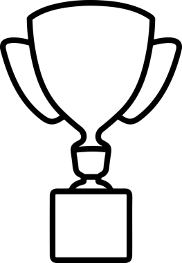 Kazanan Siyah ve Beyaz Logo Simgesi Markalaşma ve Tasarım için PNG Biçiminde