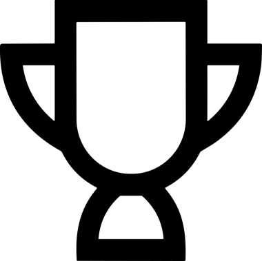Kazanan Siyah ve Beyaz Logo Simgesi Markalaşma ve Tasarım için PNG Biçiminde