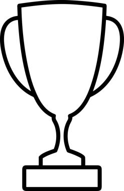 Kazanan Siyah ve Beyaz Logo Simgesi Markalaşma ve Tasarım için PNG Biçiminde