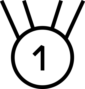 Kazanan Siyah ve Beyaz Logo Simgesi Markalaşma ve Tasarım için PNG Biçiminde