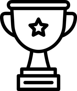 Kazanan Siyah ve Beyaz Logo Simgesi Markalaşma ve Tasarım için PNG Biçiminde