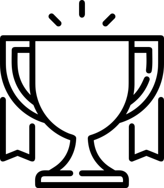 Kazanan Siyah ve Beyaz Logo Simgesi Markalaşma ve Tasarım için PNG Biçiminde
