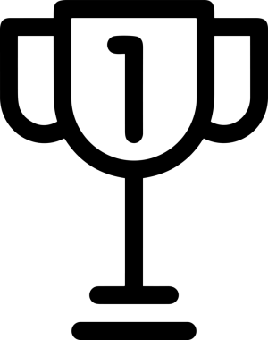 Kazanan Siyah ve Beyaz Logo Simgesi Markalaşma ve Tasarım için PNG Biçiminde