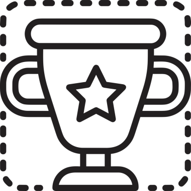 Kazanan Siyah ve Beyaz Logo Simgesi Markalaşma ve Tasarım için PNG Biçiminde