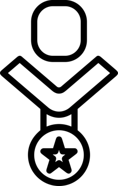 Kazanan Siyah ve Beyaz Logo Simgesi Markalaşma ve Tasarım için PNG Biçiminde