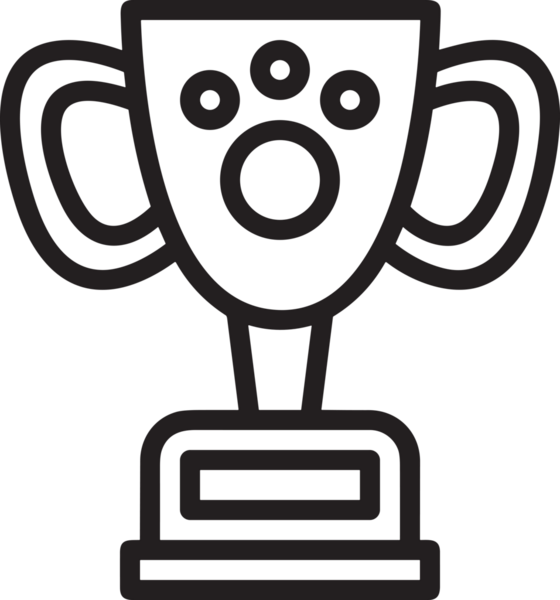 Kazanan Siyah ve Beyaz Logo Simgesi Markalaşma ve Tasarım için PNG Biçiminde