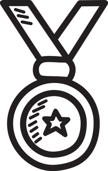 Kazanan Siyah ve Beyaz Logo Simgesi Markalaşma ve Tasarım için PNG Biçiminde