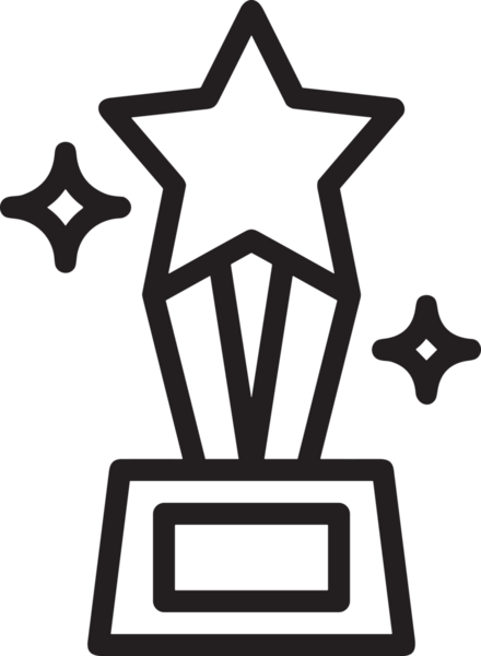 Kazanan Siyah ve Beyaz Logo Simgesi Markalaşma ve Tasarım için PNG Biçiminde