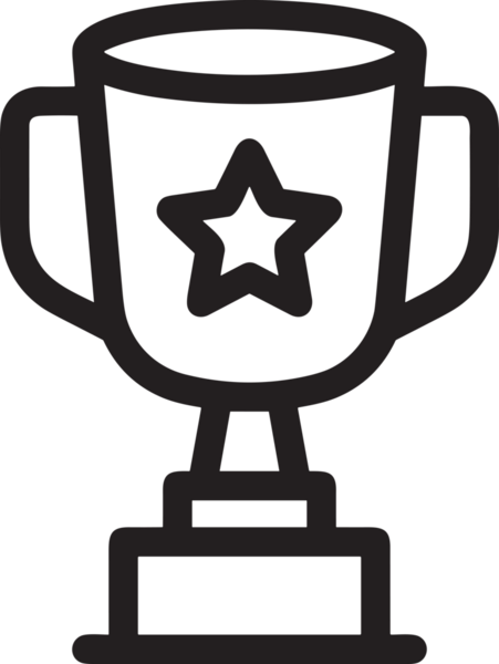 Kazanan Siyah ve Beyaz Logo Simgesi Markalaşma ve Tasarım için PNG Biçiminde