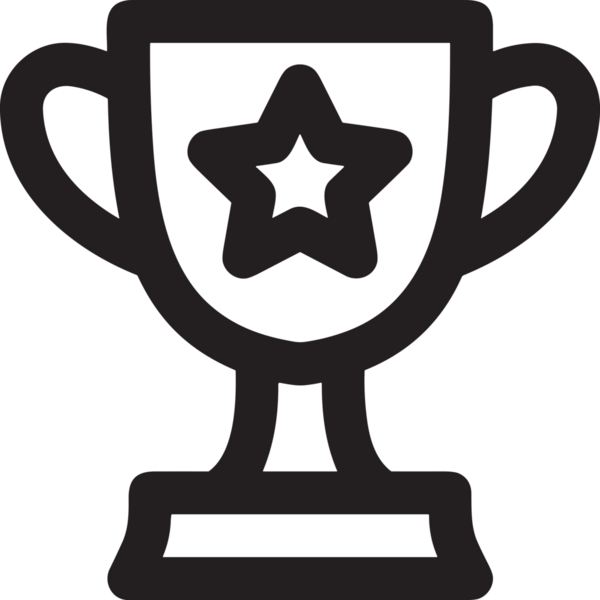 Kazanan Siyah ve Beyaz Logo Simgesi Markalaşma ve Tasarım için PNG Biçiminde