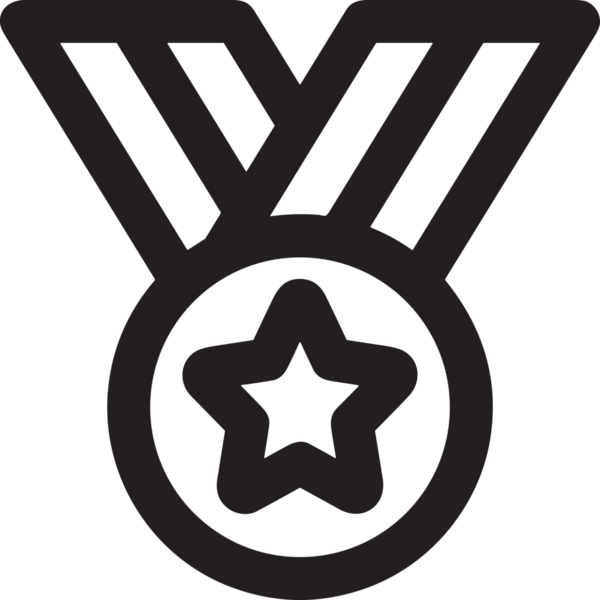 Kazanan Siyah ve Beyaz Logo Simgesi Markalaşma ve Tasarım için PNG Biçiminde