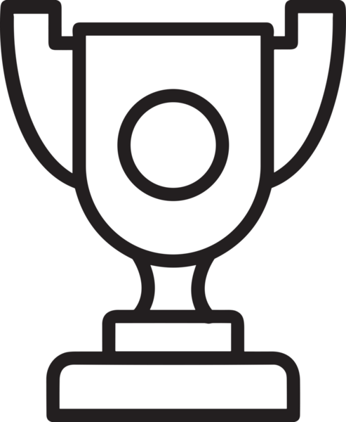 Kazanan Siyah ve Beyaz Logo Simgesi Markalaşma ve Tasarım için PNG Biçiminde