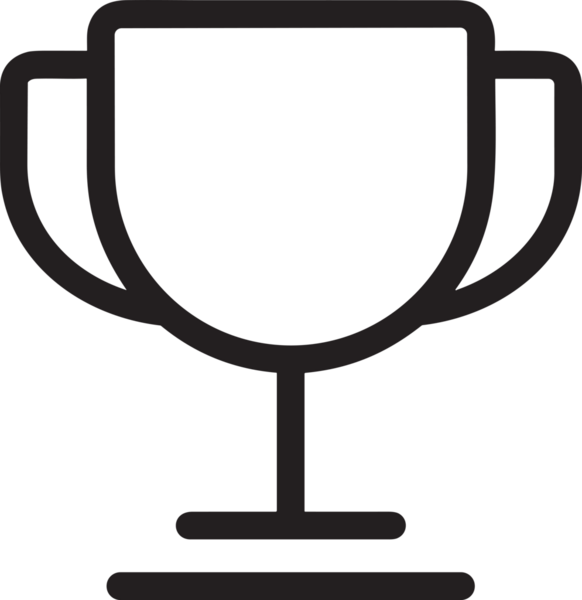 Kazanan Siyah ve Beyaz Logo Simgesi Markalaşma ve Tasarım için PNG Biçiminde