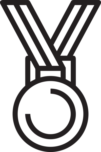 Kazanan Siyah ve Beyaz Logo Simgesi Markalaşma ve Tasarım için PNG Biçiminde