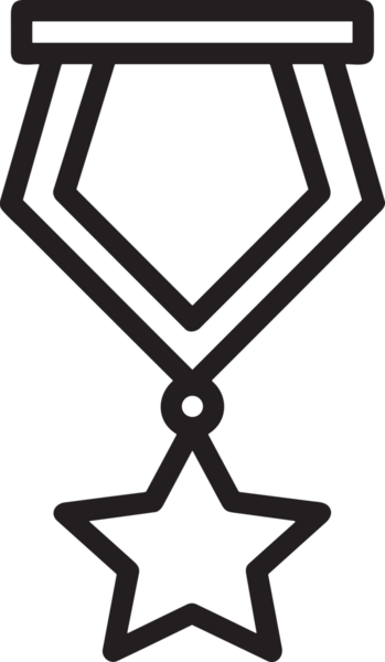 Kazanan Siyah ve Beyaz Logo Simgesi Markalaşma ve Tasarım için PNG Biçiminde