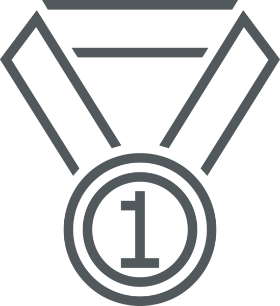 Kazanan Siyah ve Beyaz Logo Simgesi Markalaşma ve Tasarım için PNG Biçiminde