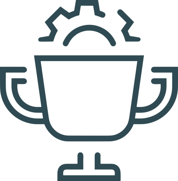 Kazanan Siyah ve Beyaz Logo Simgesi Markalaşma ve Tasarım için PNG Biçiminde