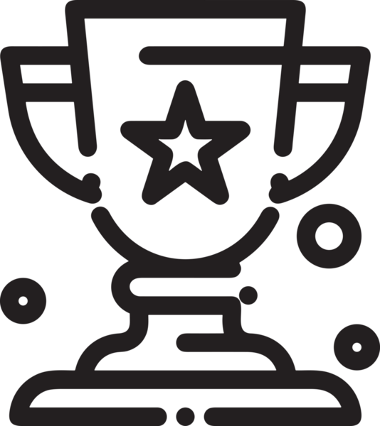 Kazanan Siyah ve Beyaz Logo Simgesi Markalaşma ve Tasarım için PNG Biçiminde