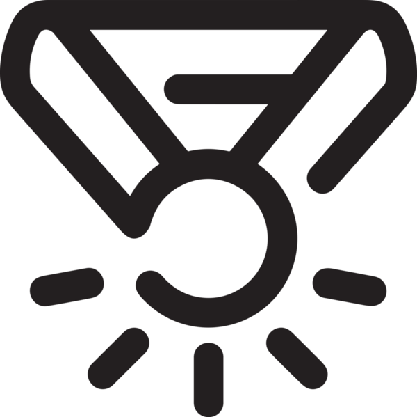 Kazanan Siyah ve Beyaz Logo Simgesi Markalaşma ve Tasarım için PNG Biçiminde