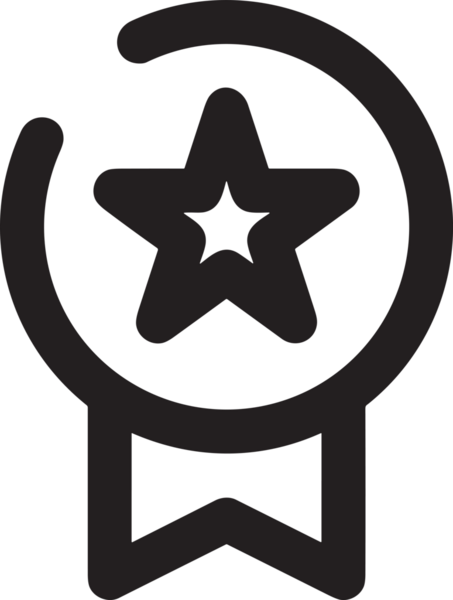 Kazanan Siyah ve Beyaz Logo Simgesi Markalaşma ve Tasarım için PNG Biçiminde