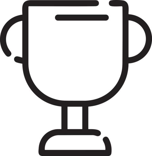 Kazanan Siyah ve Beyaz Logo Simgesi Markalaşma ve Tasarım için PNG Biçiminde