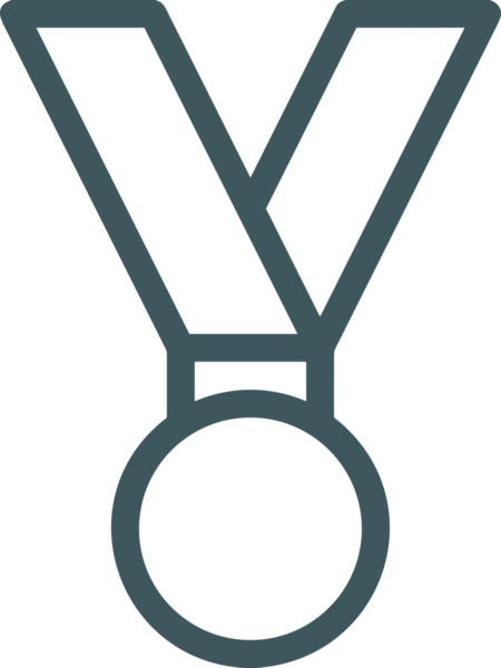 Kazanan Siyah ve Beyaz Logo Simgesi Markalaşma ve Tasarım için PNG Biçiminde