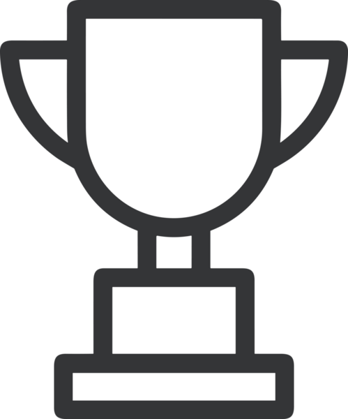 Kazanan Siyah ve Beyaz Logo Simgesi Markalaşma ve Tasarım için PNG Biçiminde