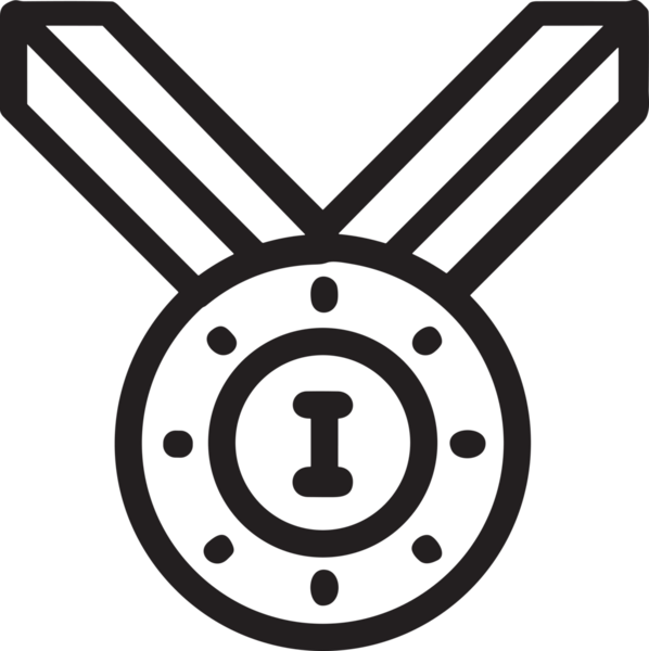 Kazanan Siyah ve Beyaz Logo Simgesi Markalaşma ve Tasarım için PNG Biçiminde