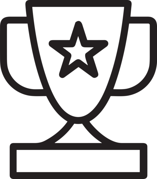 Kazanan Siyah ve Beyaz Logo Simgesi Markalaşma ve Tasarım için PNG Biçiminde