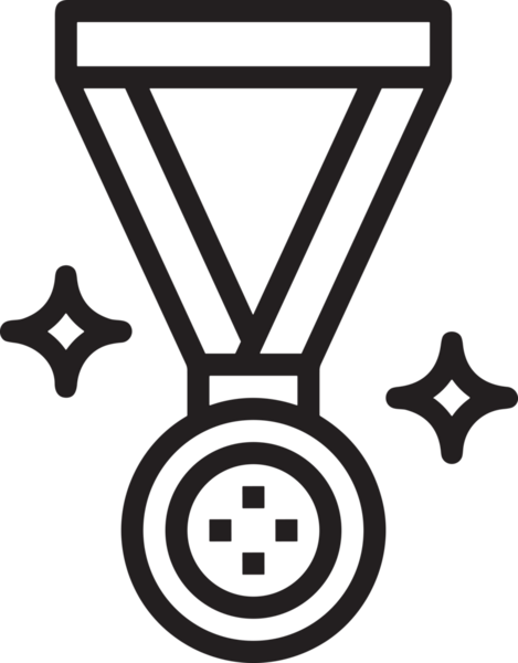 Kazanan Siyah ve Beyaz Logo Simgesi Markalaşma ve Tasarım için PNG Biçiminde