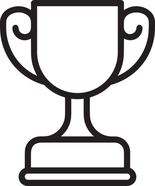 Kazanan Siyah ve Beyaz Logo Simgesi Markalaşma ve Tasarım için PNG Biçiminde