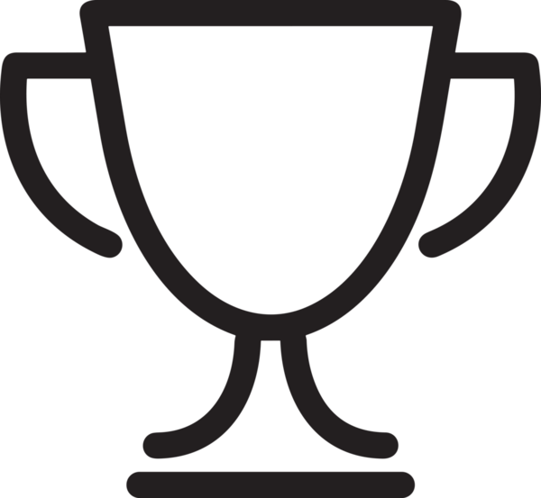 Kazanan Siyah ve Beyaz Logo Simgesi Markalaşma ve Tasarım için PNG Biçiminde