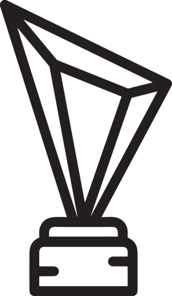 Kazanan Siyah ve Beyaz Logo Simgesi Markalaşma ve Tasarım için PNG Biçiminde