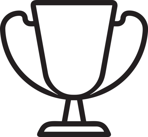 Kazanan Siyah ve Beyaz Logo Simgesi Markalaşma ve Tasarım için PNG Biçiminde