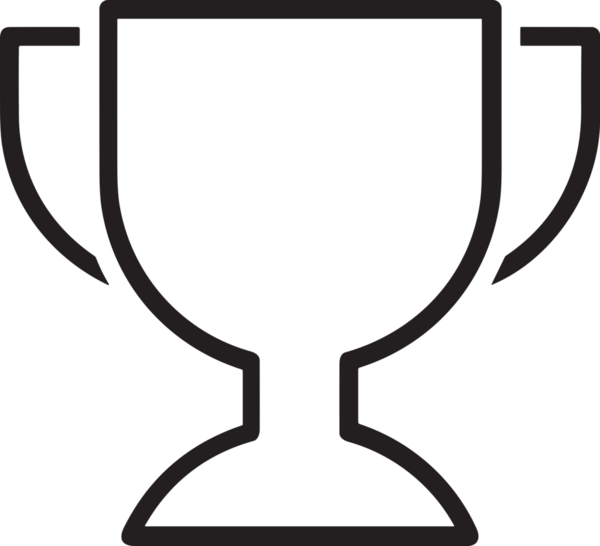 Kazanan Siyah ve Beyaz Logo Simgesi Markalaşma ve Tasarım için PNG Biçiminde