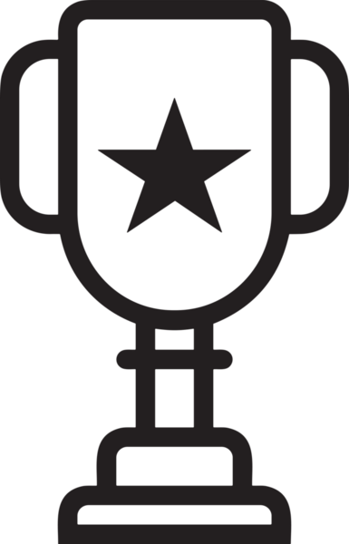 Kazanan Siyah ve Beyaz Logo Simgesi Markalaşma ve Tasarım için PNG Biçiminde