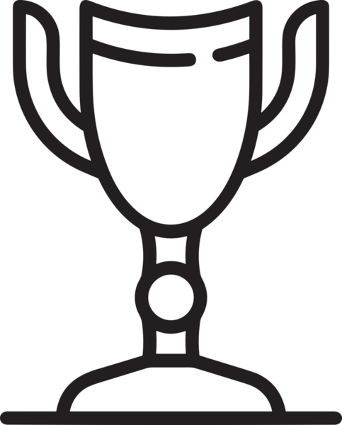 Kazanan Siyah ve Beyaz Logo Simgesi Markalaşma ve Tasarım için PNG Biçiminde