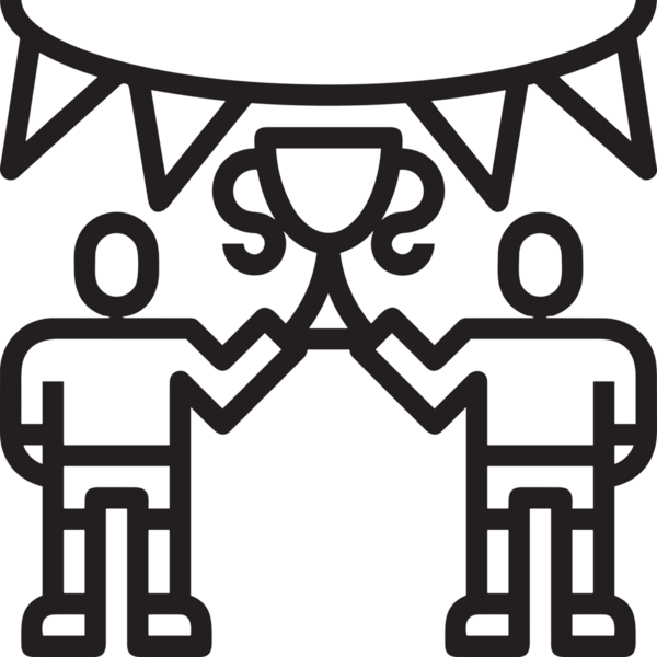 Kazanan Siyah ve Beyaz Logo Simgesi Markalaşma ve Tasarım için PNG Biçiminde